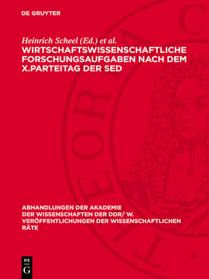 cover image of Wirtschaftswissenschaftliche Forschungsaufgaben nach dem X.Parteitag der SED